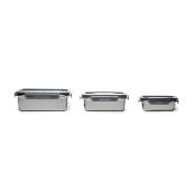 3 boites rectangulaires inox 