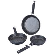 Set de 3 poêles noir amovible 20/24/28cm - "Maestro"