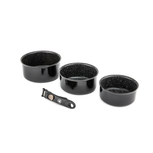 Set de 3 casseroles noir amovible 16/18/20cm - "Astuce"