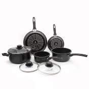 Batterie de cuisine - Set de 8 pices noir 