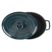 Cocotte en fonte ovale 33cm - "Masseiron Emeraude"