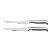 2 couteaux à steak argent 25cm - "Nouvelle vague"