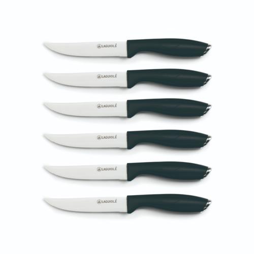 Set de 6 couteaux à steak en acier noir - "Lumin"