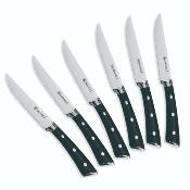 Set de 6 couteaux à steak en acier noir - "Lustrobois"