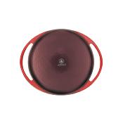 Plancha grill ronde fonte émaillée rouge dia 25cm