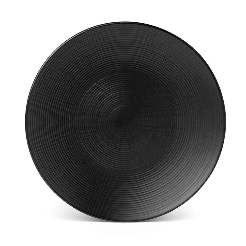Lot de 6 assiettes plates noir - "Aya"