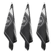 Lot de 3 torchons jacquard 50x70cm noir -  "Miel" 