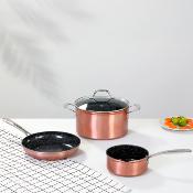 Set de 4 pièces cuivré 24cm Greblon céramique - "Héritage"