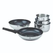 Set de 6 pièces inox amovible antiadhésif - "Réactif"