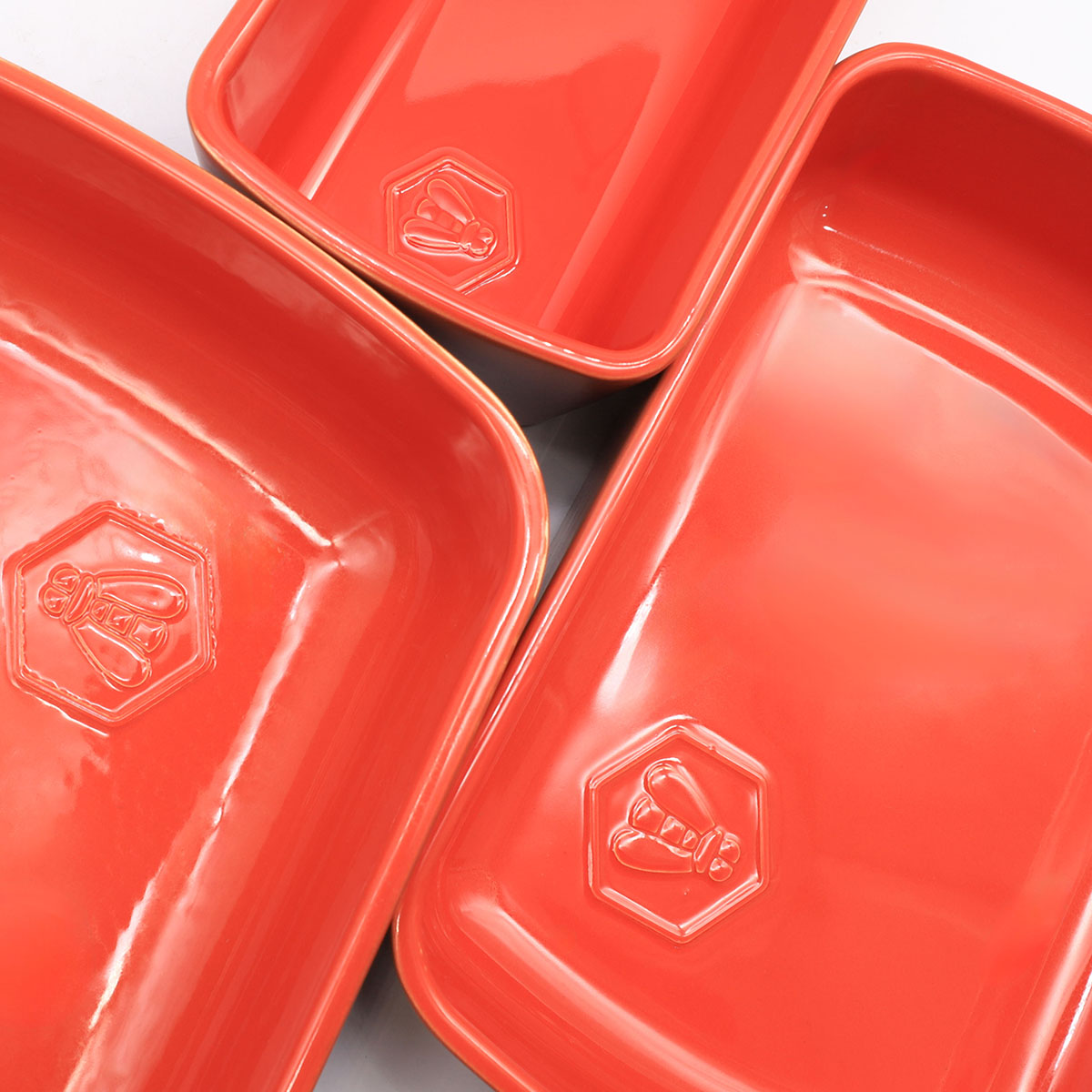 Moule rectangulaire orange en céramique 34cm - "Brique" 