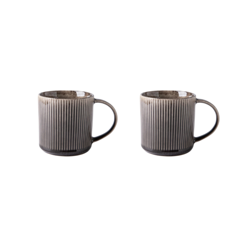 Lot de 2 mugs marron - "Cappuccino"