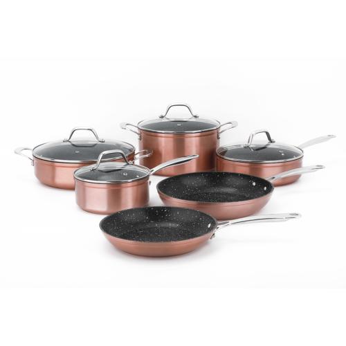 Batterie 10 pièces "Constance" - aluminium forgé - coloris cuivré 
