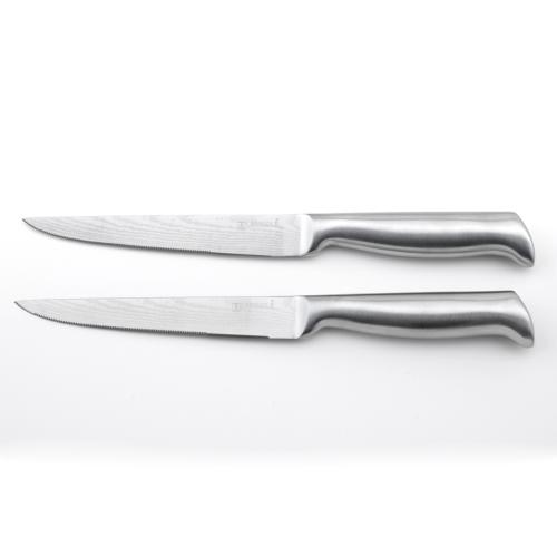 2 couteaux à steak argent 25cm - "Nouvelle vague