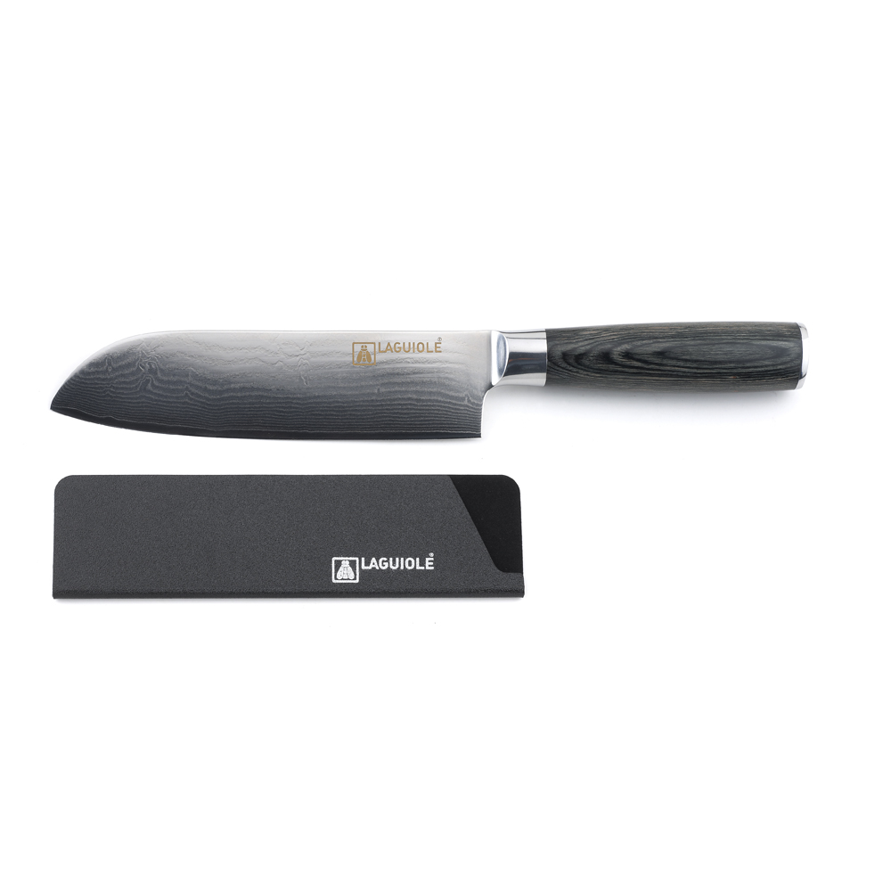 Laguiole - Couteau santoku noir 29,5cm - "Damarus" <br> <br> <br> 
