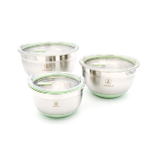 Set de 3 bols inox/vert 16/20/24cm