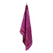 Lot de 3 torchons jacquard 50x70cm mauve -  "Tartan" 