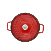 Cocotte en fonte émaillée ronde rouge 26cm 