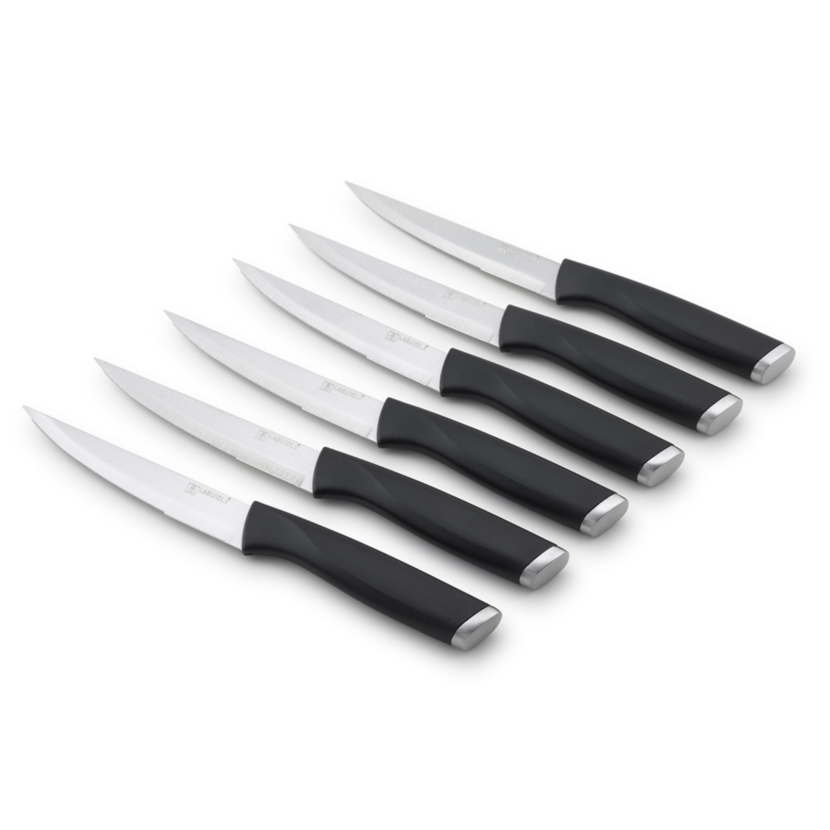 Laguiole - 6 couteaux à steak noir 23,8cm Eris