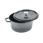 Batterie de cuisine - Set de 3 pièces fonte émaillée gris 