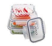 3 Boîtes rectangulaires en verre