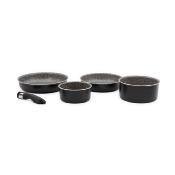 Set de 2 casseroles noir 16/20cm + 2 poêles noir 24/28cm amovible- "Astuce"