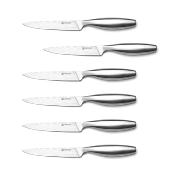 Set de 6 couteaux  steak argent - "Psych"
