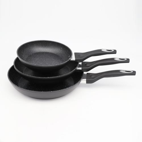 Set de 3 poêles noir 20/24/28cm - "Black Ston®" 