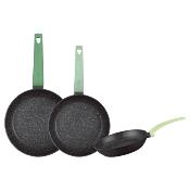 Set de 3 poêles noir 20/24/28cm - "Stone Collection"