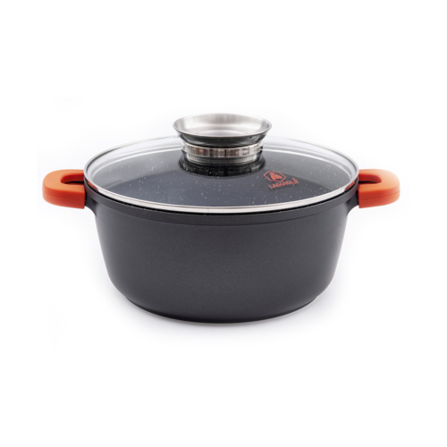 Faitout noir 24cm revêtement céramique - "RobuCook"