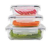 3 Boîtes rectangulaires en verre