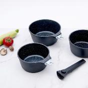 Set de 3 casseroles noir amovible 16/18/20cm - "Alizée"