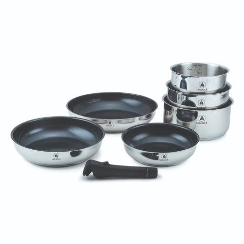 Set de 7 pièces inox amovible antiadhésif - "Réactif"