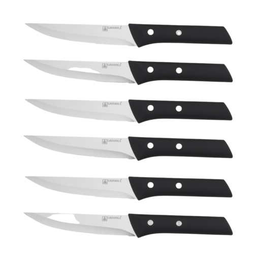 Set de 6 couteaux à steak noir - "Scotti"