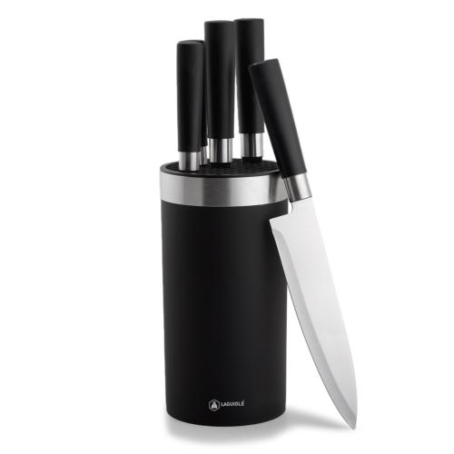 Bloc de 5 couteaux en acier noir - " Simplié"