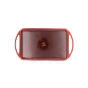 Plancha rectangulaire fonte émaillée rouge 33cm