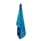 Lot de 3 torchons jacquard 50x70cm bleu -  "Tartan" 