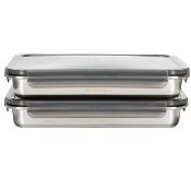 2 boîtes rectangulaires inox - 1930ml