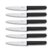 Set de 6 couteaux  steak en acier noir - "Sirius"