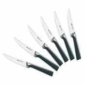 Set de 6 couteaux à steak en acier noir  - "Scintibois"