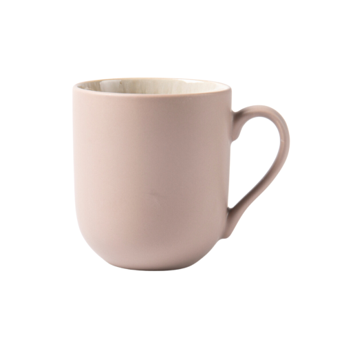 Lot de 2 mugs taupe - "Iris"