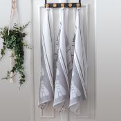 Lot de 3 torchons gris jacquard 50x80cm - "Shadow"