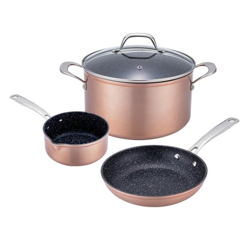 Set de 4 pièces cuivré 28cm Greblon céramique - "Héritage"