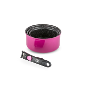 Set de 3 casseroles rose amovible 16/18/20cm - "Astuce"