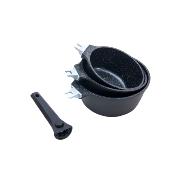 Set de 3 casseroles noir amovible 16/18/20cm - "Alizée"