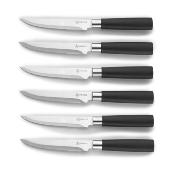 Set de 6 couteaux  steak en acier noir - "Simpli"