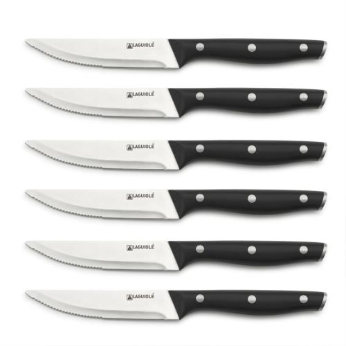 Set de 6 couteaux à steak noir - "Vatel