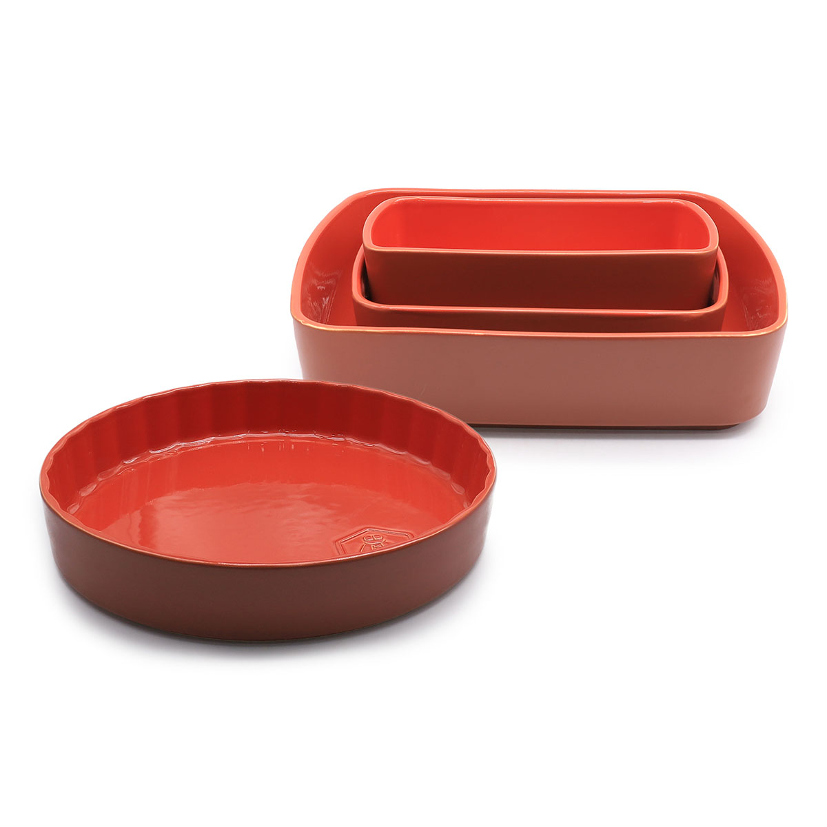 Moule rectangulaire orange en céramique 34cm - "Brique" 
