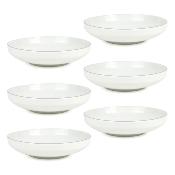 Lot de 6 assiettes creuses blanc - "Sélène"