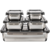 5 boîtes rectangulaires inox  