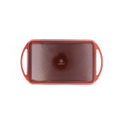 Plancha grill rectangulaire fonte émaillée rouge 33cm